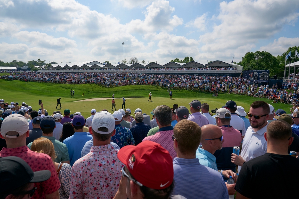 Crowds,Of,People,In,17th,Green,During,First,Round,Of